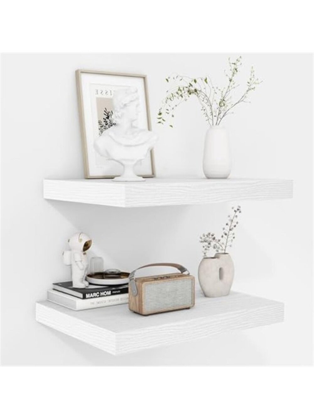New Fun Memories Floating Shelves 2 Pack 12 Inch Deep Rustic Wooden Wall Shelves